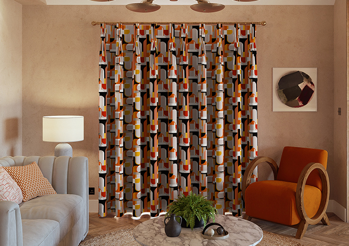 Archways, Orange - Made to Measure Curtains - Image 7